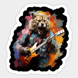 Leopard Playing Guitar Sticker